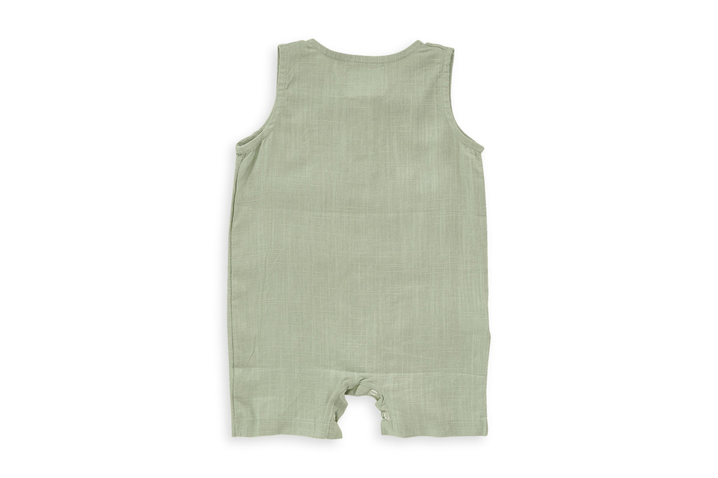 Green Crop Linen Romper