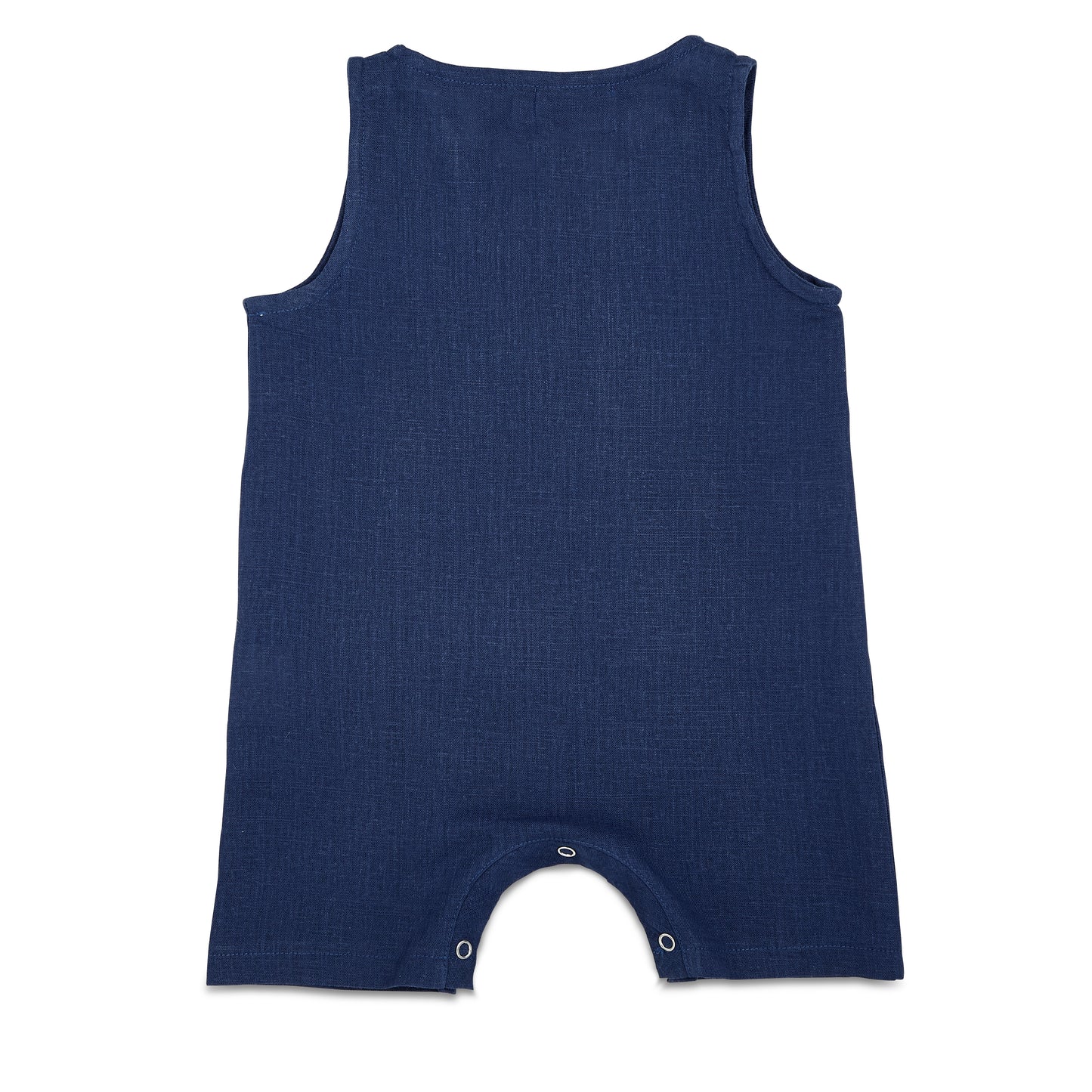 Navy Crop Linen Romper - Babe Basics