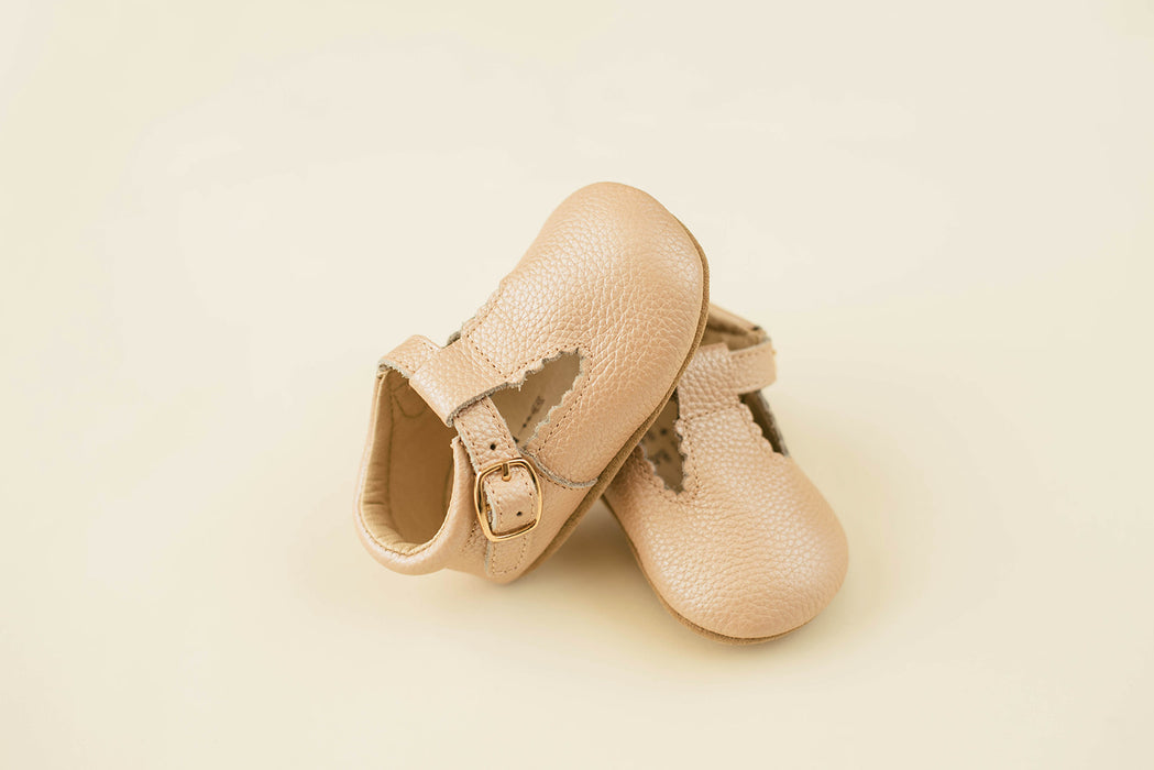 Soft-Sole Leather Mary Jane Moccasins - BLUSH LEATHER - Babe Basics