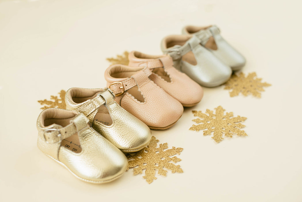 Soft-Sole Leather Mary Jane Moccasins - BLUSH LEATHER - Babe Basics