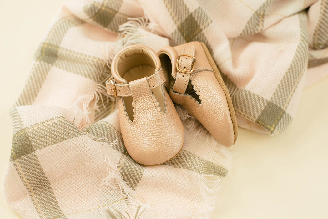 Soft-Sole Leather Mary Jane Moccasins - BLUSH LEATHER - Babe Basics