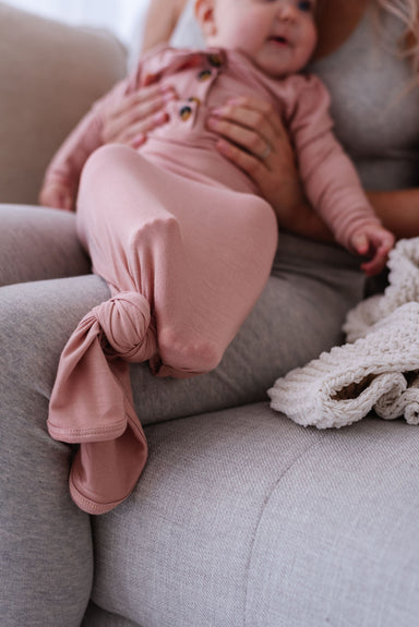 Knotted Baby Gown // 5 colors - Babe Basics