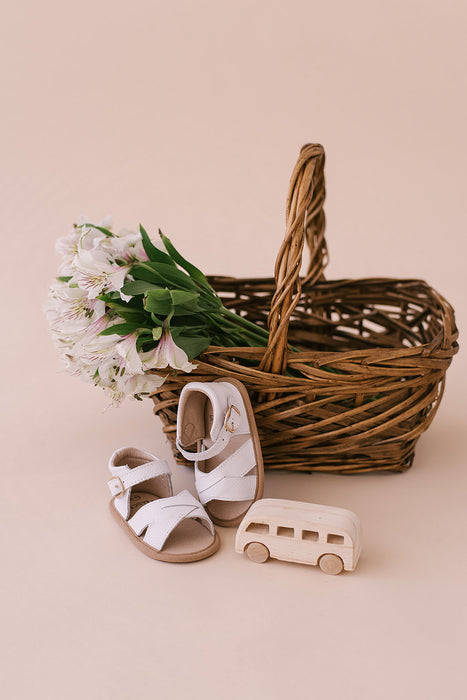 White Leather Sandals - Babe Basics