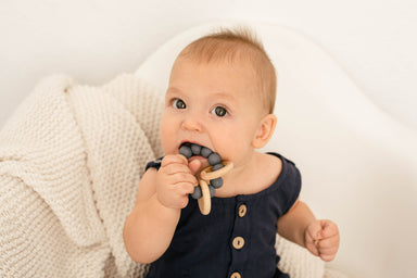 Grey Clouds Teething Rattle - Babe Basics