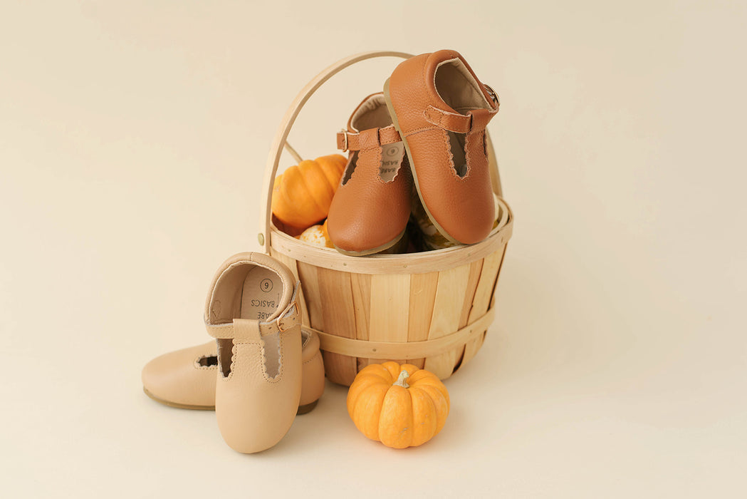 Hard-Sole Leather Mary Jane Moccasins - TAWNY - Babe Basics