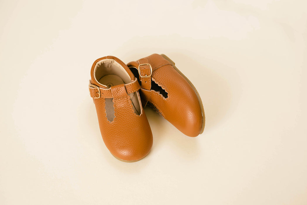 Hard-Sole Leather Mary Jane Moccasins - TAWNY - Babe Basics