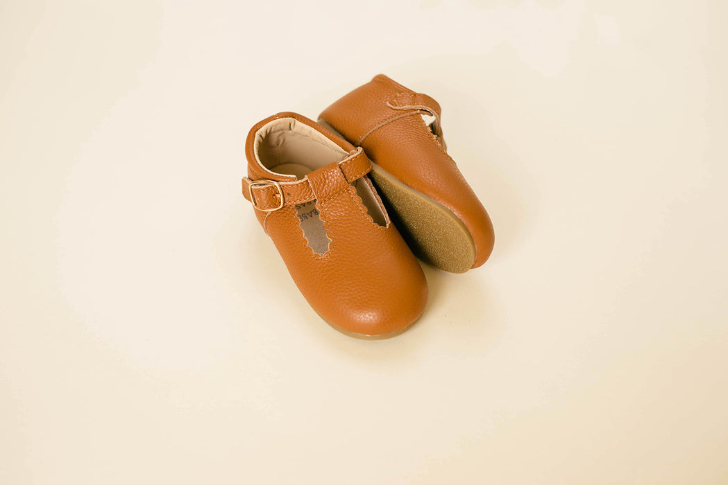 Hard-Sole Leather Mary Jane Moccasins - TAWNY - Babe Basics