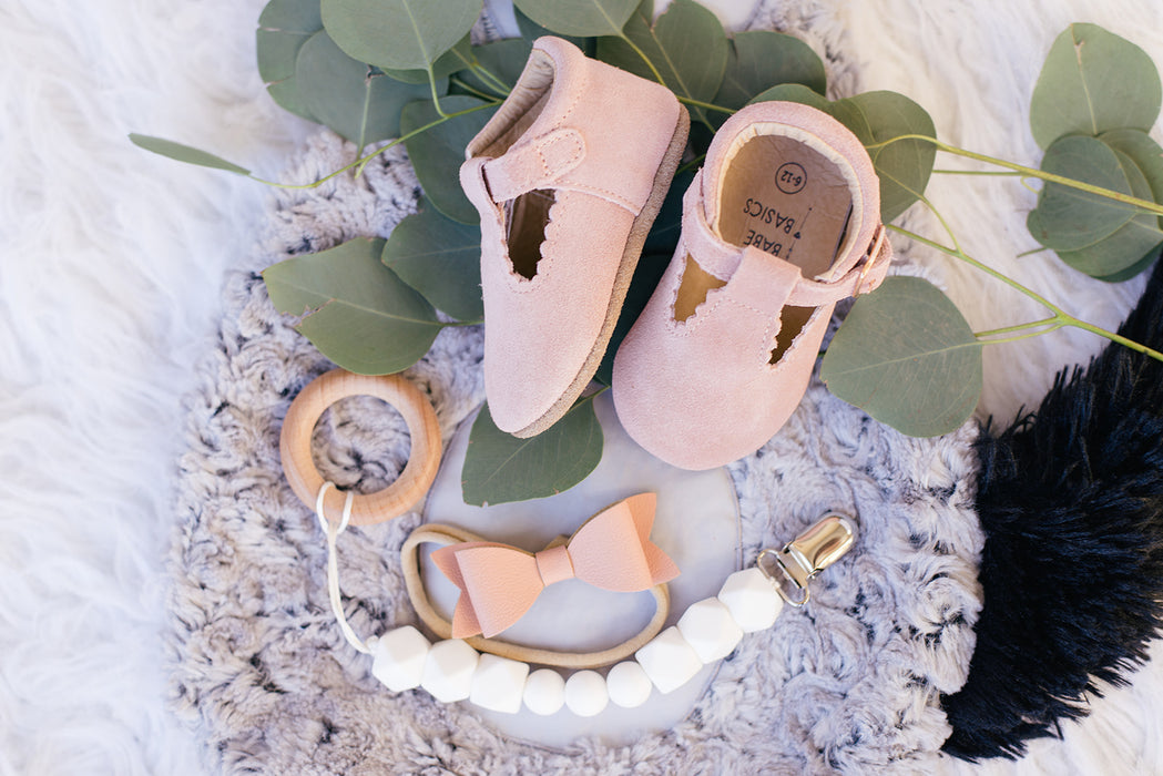 Soft-Sole Leather Mary Jane Moccasins - BLUSH - Babe Basics