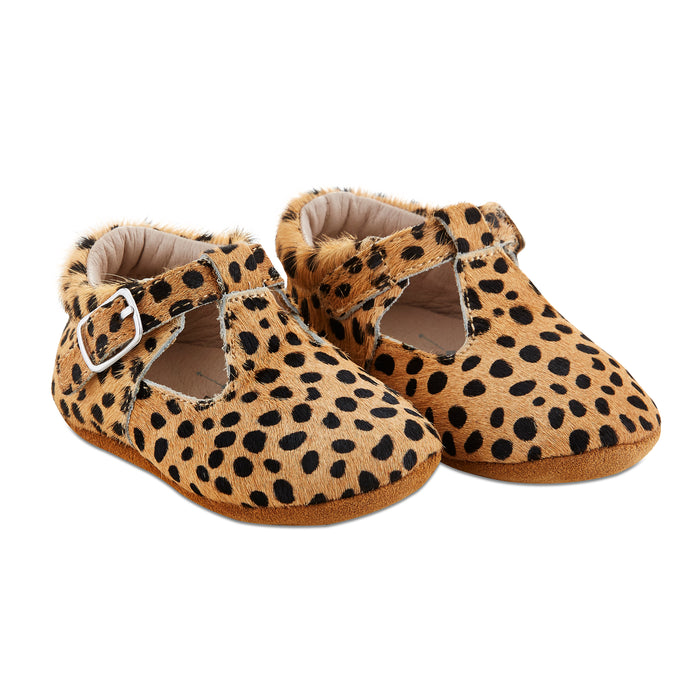 Soft-Sole Leather Mary Jane Moccasins - LEOPARD - Babe Basics