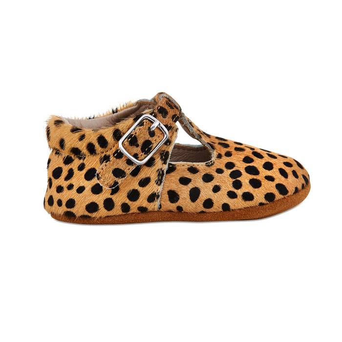 Soft-Sole Leather Mary Jane Moccasins - LEOPARD - Babe Basics