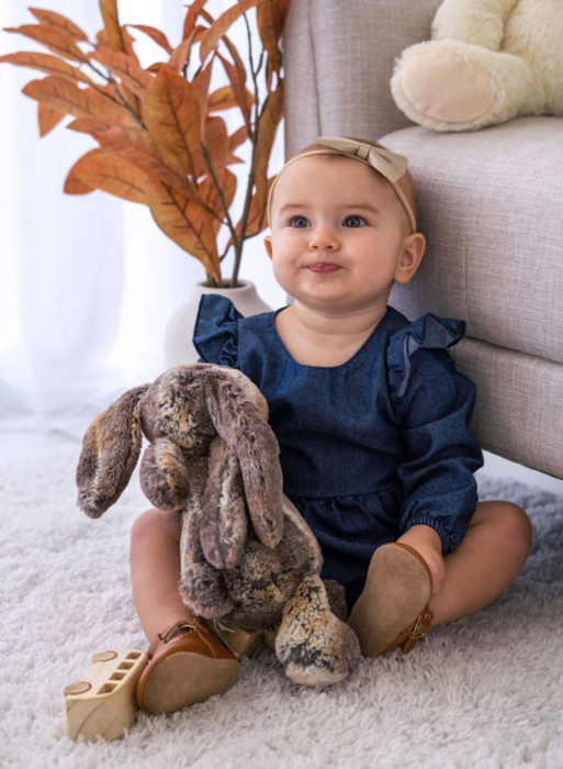 Denim Flutter Sleeve Romper