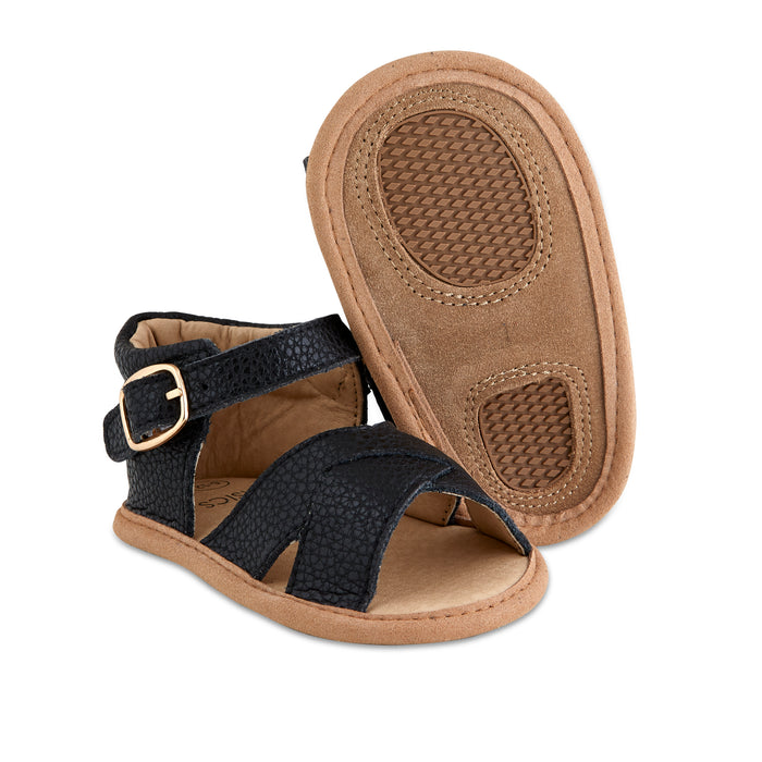 Black Leather Sandals - Babe Basics