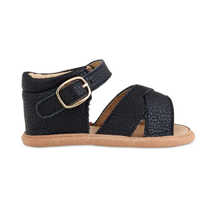 Black Leather Sandals - Babe Basics