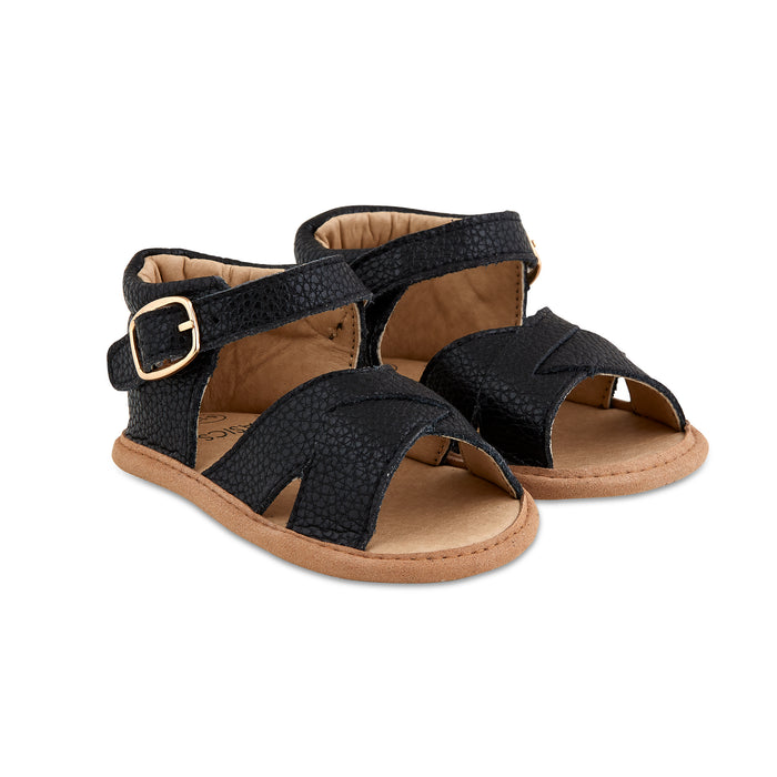 Black Leather Sandals - Babe Basics