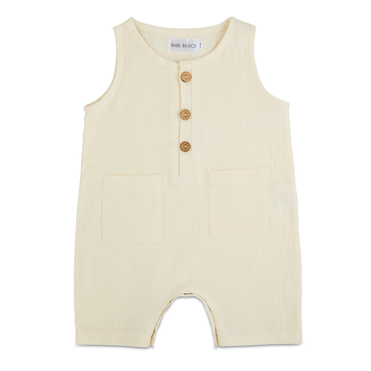 Cream Crop Linen Romper - Babe Basics