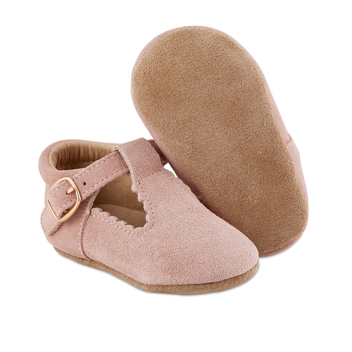 Soft-Sole Leather Mary Jane Moccasins - BLUSH - Babe Basics