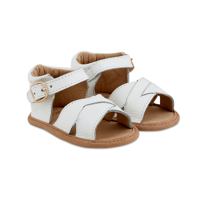 White Leather Sandals - Babe Basics